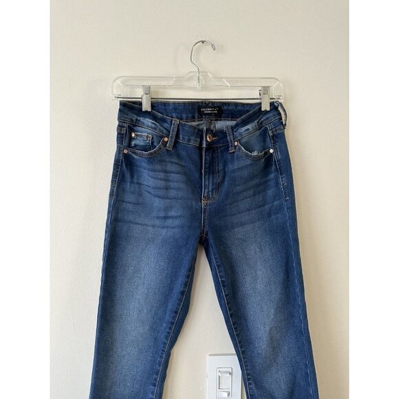 Celebrity Pink Mid Rise Ankle Skinny Jeans Size 3/26 Raw Hem Style CJ2203305 - Picture 5 of 11